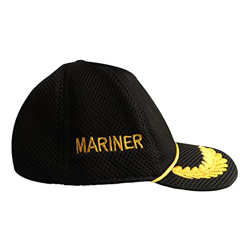 Image of Adjustable Caps | Uniform Accessory | Free Size Unisex Hat | Baseball Hats | Durable & Lightweight Comfortable Cap | Hat with Gold Embroidery Merchant Navy Cap