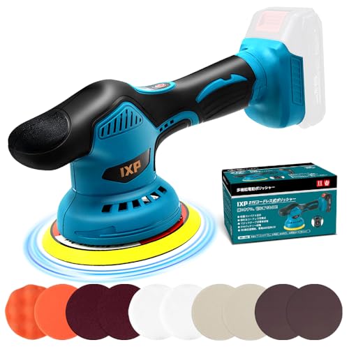 IXP ポリッシャー 車 150mmバフ ダブルアクション 8段階変速 和式バフ付き...