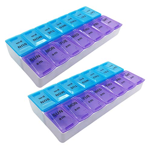 Caixa 2pcs Planejador De Medicamentos Medicação Caixa De Pílula De Vitamina Gigante Organizador