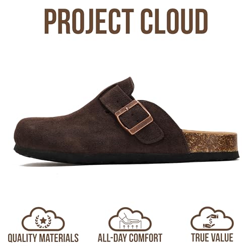 Image of Project Cloud 100% Genuine Leather Footbed Clogs for Women - Memory Foam Arch Support Slippers for Women - Trendy Slip-ons Women's Mules & Clogs Sandals