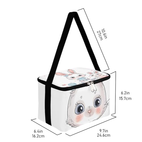 GzLeyigou Lunch Bags for Women Men 9 Cans,Rabbit Egg Hot & Cold Food Delivery Bag Insulated Grocery Bag Insulated Lunch Box Happy Easter Bunny Cooler Bag for Office Work Picnic Beach