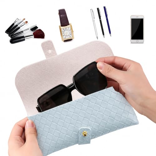 Image of Glasses storage bag Travel sunglasses myopia glasses storage bag Fashion leather storage bag
