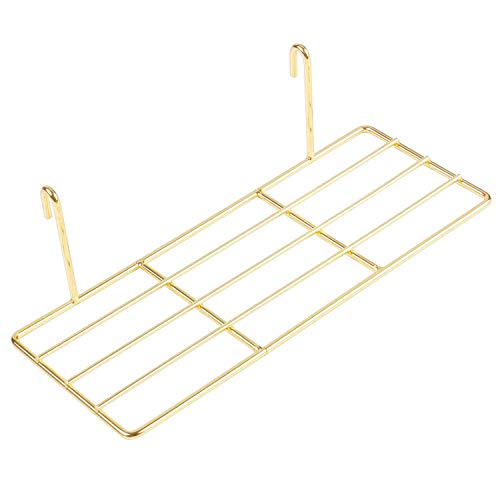 Estante plano para panel de rejilla de pared, bandeja multiusos de alambre de metal, organizador de escritorio y accesorio de almacenamiento para el hogar y la oficina, color dorado
