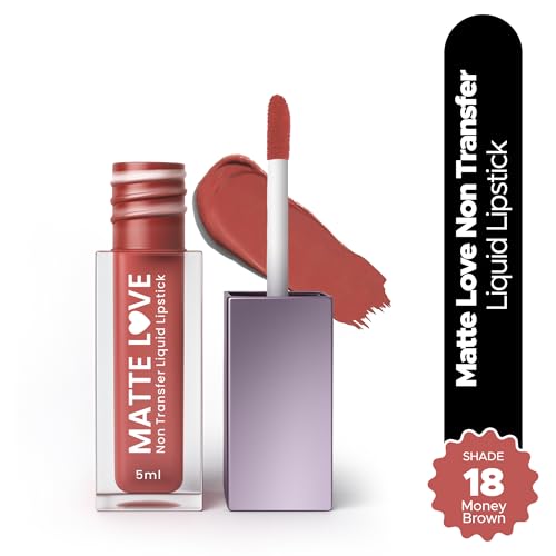 Image of Hilary Rhoda Matte Love Non Transfer Liquid Lipstick | Lightweight & Matte Finish | Waterproof Lipstick for Women | Long Lasting & Non-Drying Lipstick | 5ml (Money Brown - Shade 18)