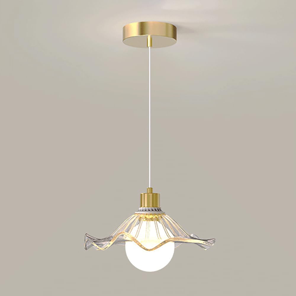 Lámpara colgante industrial retro E27 de metal con pantalla de cristal para mesita de noche