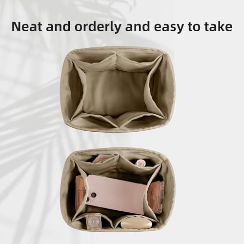 Image of DGAZ Silk Purse Organizer Insert Fits Chanel Duma Bags,Silky Smooth Bag Organizer,Luxury Handbag & Tote Shaper(Gris tourterelle,22A /22C /23C Large)