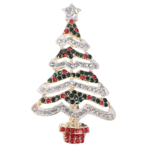 Christmas Tree Brooch Pin with Rhinestone Enamel Brooches for Woman Festive Banquets Alloy Elegant Christmas Jewellery for Girls