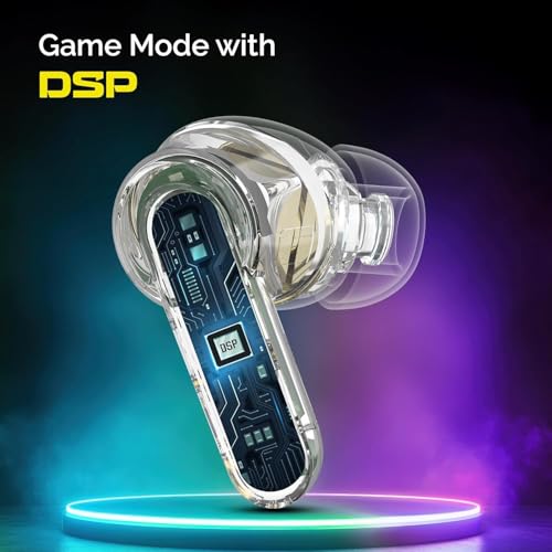 Image of CrossBeats Fury Max Gaming TWS in-Ear Buds |100hr Playtime Bluetooth Earphones | RGB Lights | BT v5.4 | 30ms Low Latency | 360 Spatial Audio | 3D Sound Stage | 6 mics AI ENC | Dual EQ Modes(Black)