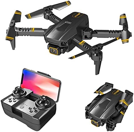 CAOY Mini Drone with Camera for Adults/Kids, HD Camera Foldable RC Quadcopter Drone with LED Lights for Beginners, WiFi FPV Live Video, One-Key Return, APP Control, Altitude Hold (Dual Camera)