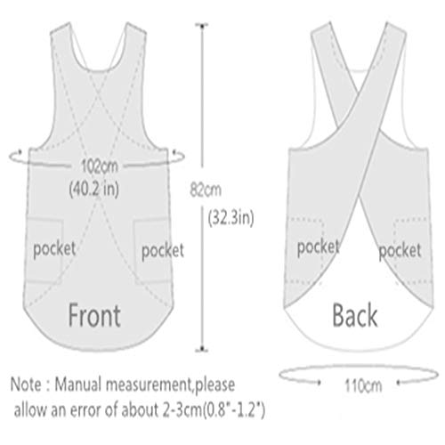 Shortened Design Apron, Japanese Style Soft Cotton Linen Apron With Two Side Pockets, X Cross Halter Apron, Kitchen Cooking Clothes Gift For Women Diy Project, Crafting, Cooking, Baking(Army Green ) #TOP5