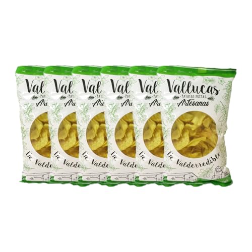 VALLUCAS Patatas Fritas Chip de Valderredible, Sin Gluten, PACK 6 bolsas de 140 g