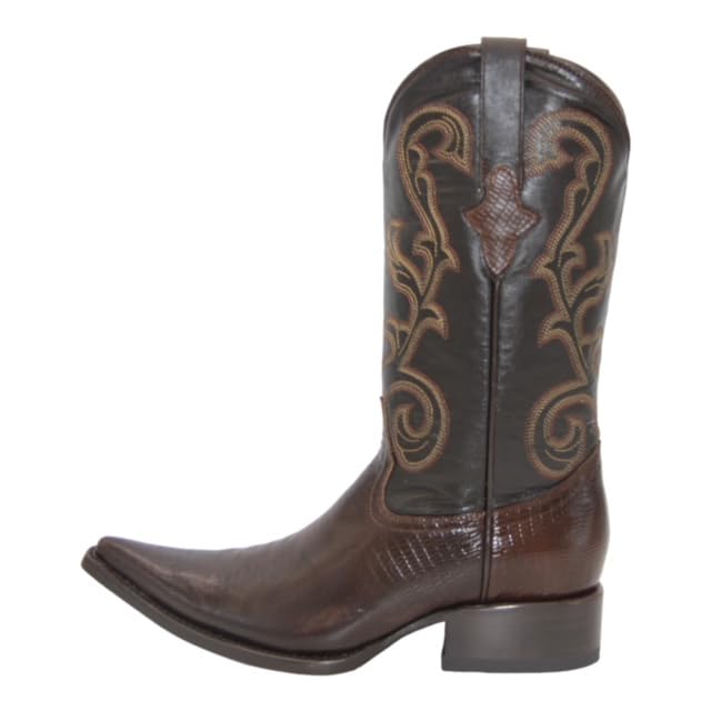 Men’s Leather Snip Toe Armadillo Lizard Print Cowboy Boots3