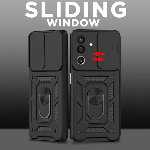Image of AIBEX Back Cover for Samsung M36 5G / Samsung F36 5G | D10 Tough Armor Case | Sliding Camera Shield | 360 Protection | Kickstand Ring Holder
