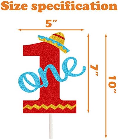 Miniatura 5 de Uno One - Decoración para tartas de cumpleaños, mini sombrero de taco, decoración de pastel de primer cumpleaños, decoración de pastel de primer
