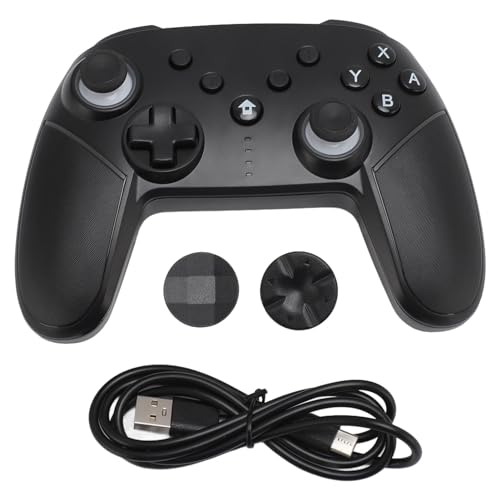 Mando Gaming Bluetooth Wireles S para Switch, Window S, Android, iOS Gamepad RGB Programable con Giroscopio de 6 Ejes, Función Turbo y Batería de Larga Duración (Black)