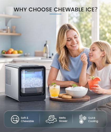 Image of Electactic Nugget Ice Maker Countertop, Ready in 4 Mins, 35Lbs /24H