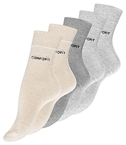VCA 10 Paar Damen Socken melliert ohne einengendes Gummibund Gr. 39-42