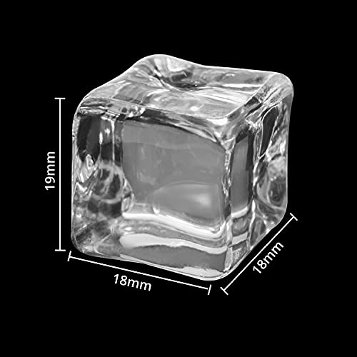 Belle Vous Clear Fake Ice Cubes (100 Pack), 19mm Acrylic Ice Rocks, Artificial Plastic Ice Gems for Home/Wedding Display - Image 2