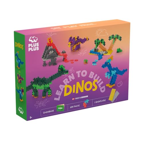 Plus-Plus Learn to Build Dinosaurs, 600 pieces, Creative Play, Building Blocks, Building, Developing Toys for Kids STEM - Image 2