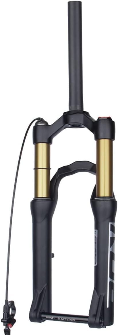 WIQUYBML MTB Bicycle Suspension Fork 24in Mountain Bike Air Pressure Shock Absorber 110mm Magnesium Alloy Front Remote,Thru-Axle