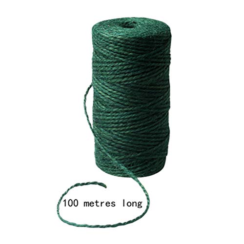 pengxiaomei 2 Rolls Green String Garden Jute Rope Natural String Rope Hemp Rope Jute Christmas Twine String for Gardening, Floristry, Bundling, Crafts(100m/328 FEET)
