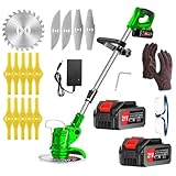 Decespugliatore a Batteria, Tagliabordi a Batteria 21V 4.0Ah, Tagliabordi Elettrico Da Gia...