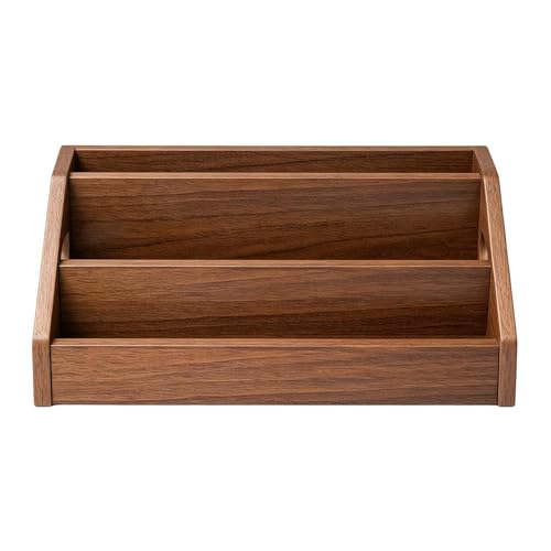 Sdttoab Soporte de almacenamiento de DVD | Estuche portátil de madera de tres niveles con asa para ahorrar espacio | Caja de almacenamiento de DVD, para el hogar, oficina, sala de estar, escritorio