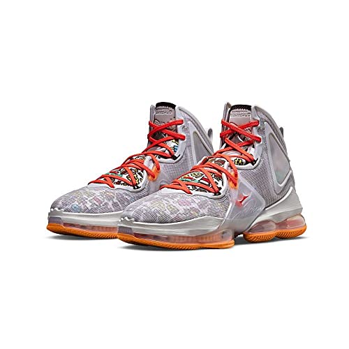 Nike Zapatillas de baloncesto Lebron 19 para hombre, Gris Niebla/Verde Roma-Total Oran, 9