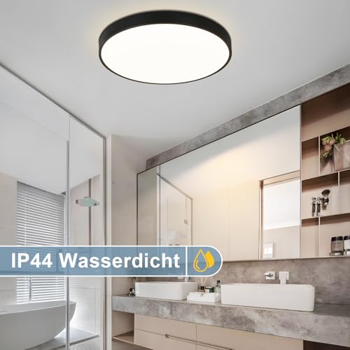 Plafonnier LED plat 37cm noir avec télécommande intensité variable 36W - 5