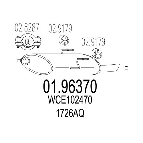 Tłumik końcowy MTS 01.96370 D: 630 mm