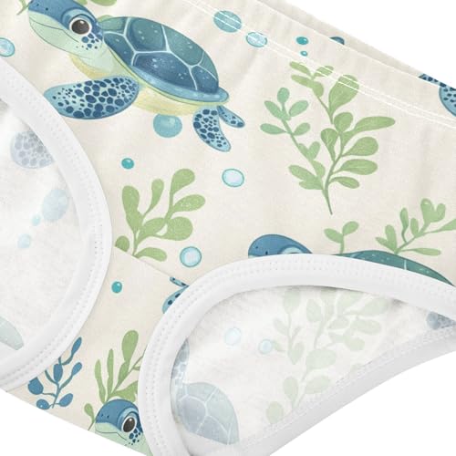 Wusikd Cute Turtles Girls' Underwear Cotton Animal Sea Girls Briefs Soft Toddler Underwear 2T4