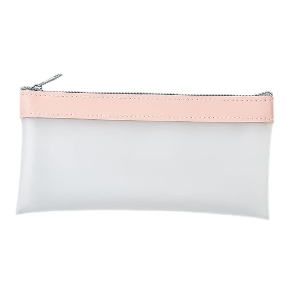 Forniture scolastiche: Cancelleria coreana semplice in pelle trasparente e buste - Astuccio per penne D