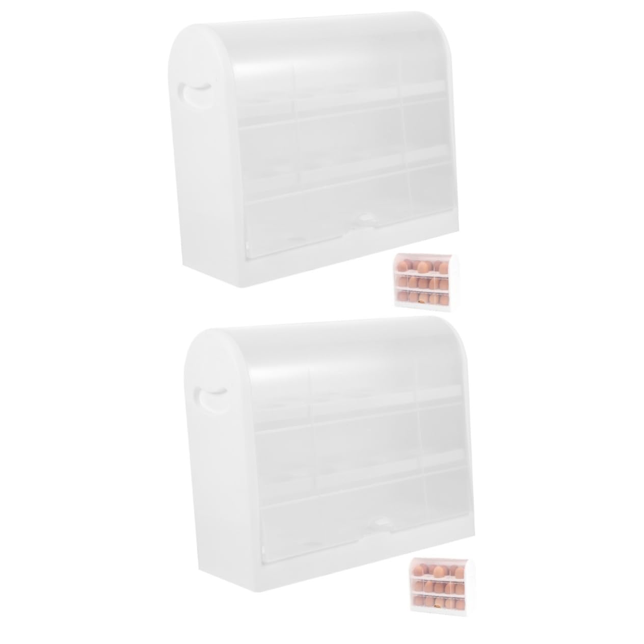 Boîte à œufs, Boîte à œufs, porte-œufs for réfrigérateur, étagère, plusieurs niveaux, retourné(Whitex2pcs)