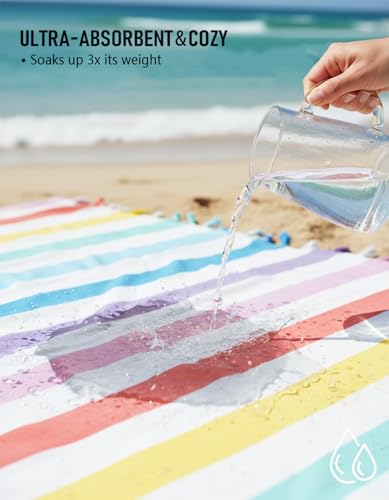Image of Yongoes Oversized Turkish Beach Towel Blanket Cotton Giant XL Sandproof Towels Huge Linen XXL Extra Large Big Throw Quilt Blankets for Adults Cloud Travel Camping Glamping Accessories Essentials