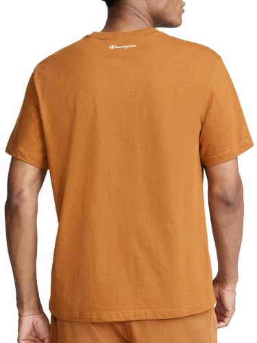 Image of Champion Men's Graphic Short Sleeve T-Shirt, Standard Fit, Classic Script Logo, Midweight 100% Cotton