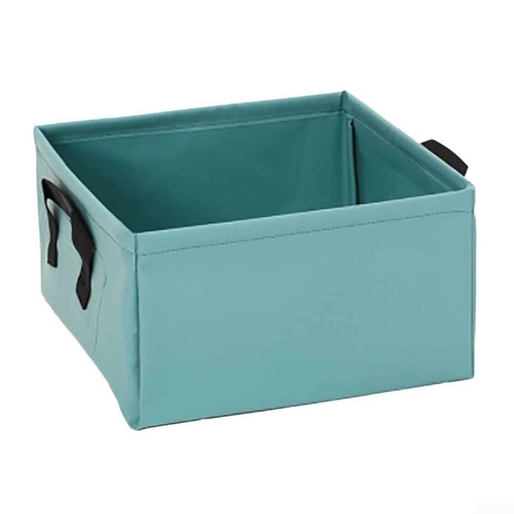 Vootnifig 13L Large Capacity Folding Bucket, Collapsible Waterproof Wash Basin with PVC for Camping Fishing and Car Washing(Lake Blue)