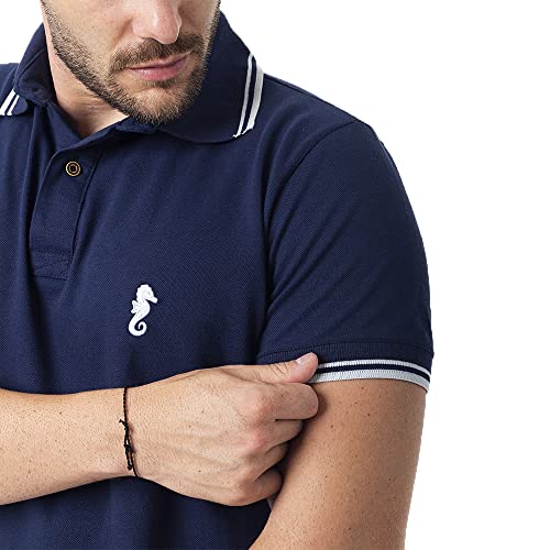 Camisa Polo Premium Masculina Polo Marine (P, Azul marinho)