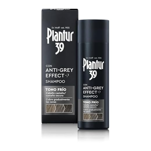 Plantur 39 Anti-Grey Effect Shampoo Tono Frío, 1 x 200 ml – Para tonos fríos y cabello de castaño a oscuro – Cubre progresivamente las canas sin teñido – Champú con cafeína para un cabello más fuerte