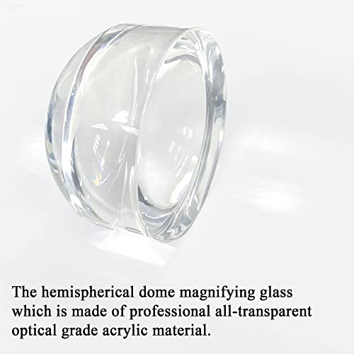Magdepo 4X Acrylic Dome Magnifier 2.5 Inch Crystal Clear Paperweight With Card Size Magnifying Sheet For Blueprints, Maps, Newspapers, Hobbies, Etc. #TOP2