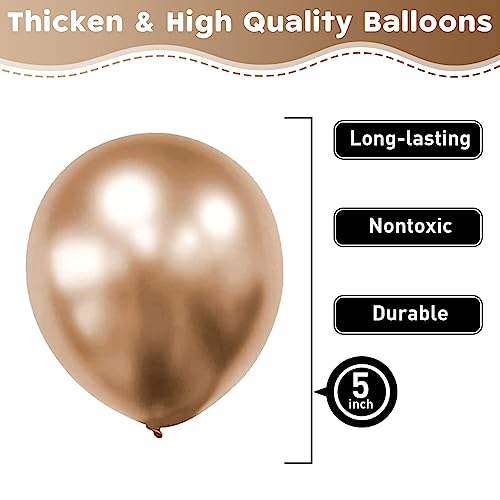 Image of Champagne Gold Balloons 60pcs 5inch Small Metallic Champagne Latex Balloon for Balloon Garland Arch Chrome Champagne Balloons 5'' Round Mini Birthday Party Decoration DIY Engagement Anniversary