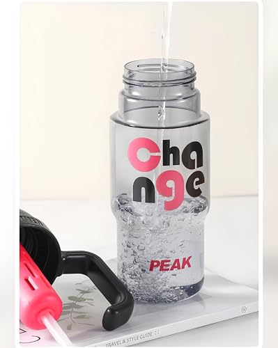 Image of THE VENTI SHOTAY Classic Unbreakable Water Bottle with Sipper BPA Free, Leak-Proof Water Bottle Ideal for Office, Sports, School, Gym (Handle - 900ML-Black)
