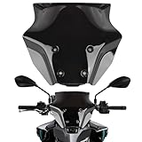 2021-2024 MT09 FZ09 Windscreen with Bracket- Motorcycle MT09 Windshield FZ-09 Windscreen Protector Accessories for MT-09 FZ09 2021 2022 2023 2024,Black