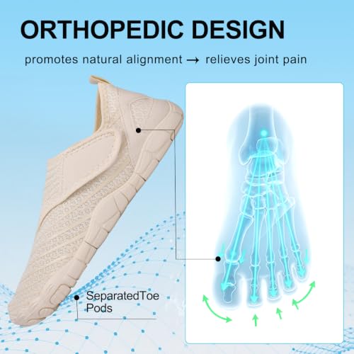 Image of Voyabarefoot Shoes for Women Men 2026 Upgrade Wide Toe Box Barefoot Hiking Sandals,Non-Slip Adjustable Water Shoes for Beach Walking Travel, Comfortable Slip On Walking Shoes