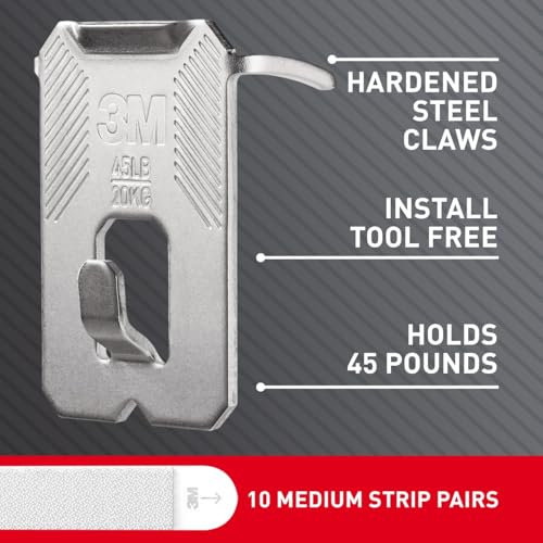 Kit Command 3M para colgar objetos pesados sin dañar la pared ni usar herramientas 6