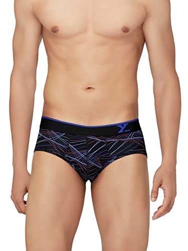 XYXX Men's Urbane & Flux Micromodal Regular Fit Printed Antimicrobial Briefs with No Marks Waistband (Pack of 2)