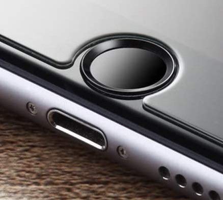 Image of iPad Home Button Fingerprint Sticker ,Sliver Aluminum frame Touch ID Button Sticker for iPad mini 2 /4 iPad Air 2 iPad Pro and other iPhone Fingerprint Touch ID Accessories( black with black ring )