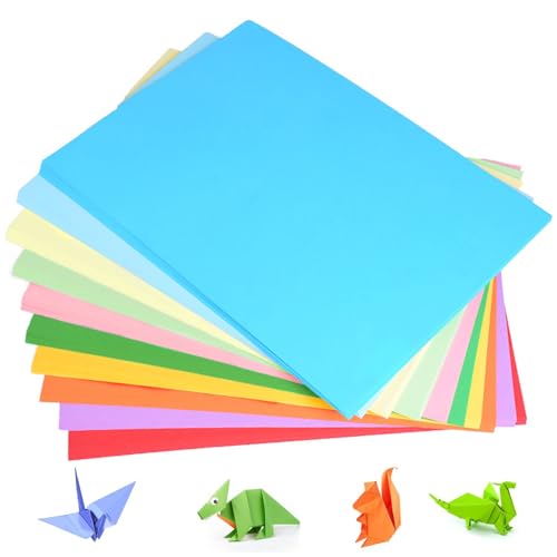 Coloured Paper - 100 Sheets Pack 120gsm 10 Assorted Colours More Fun Crafting Decorating Sketch Cutting Papers DIY Arts Handmade Origami Coloured Paper School Projects DIY Creative Design