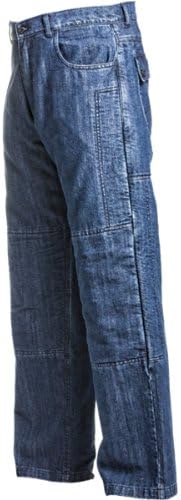 AGV Sport Shadow Men's Kevlar Jeans Sportsbike Motorcycle Pants - Blue / Waist: 34 - Inseam: 32