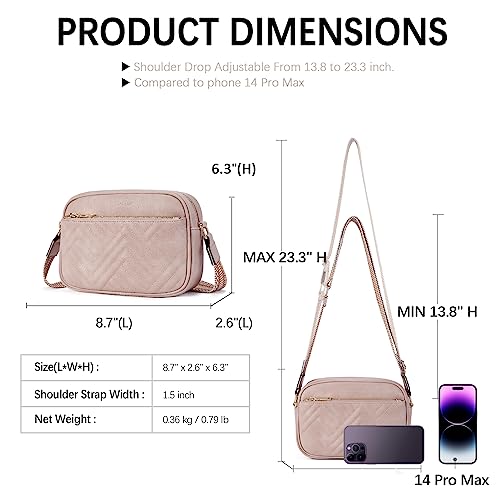 BOSTANTEN Quilted Crossbody Bags for Women Vegan Leather Purses Small Shoulder Handbags with Wide Strap | Quilted, Small, with Wide Strap, Quilted, Purses, Small