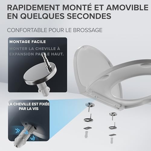 Abattant de toilette oval Ovimar blanc en duroplaste